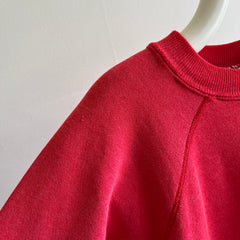 1990s Sun Faded Blank Red Raglan par Hanes Her Way