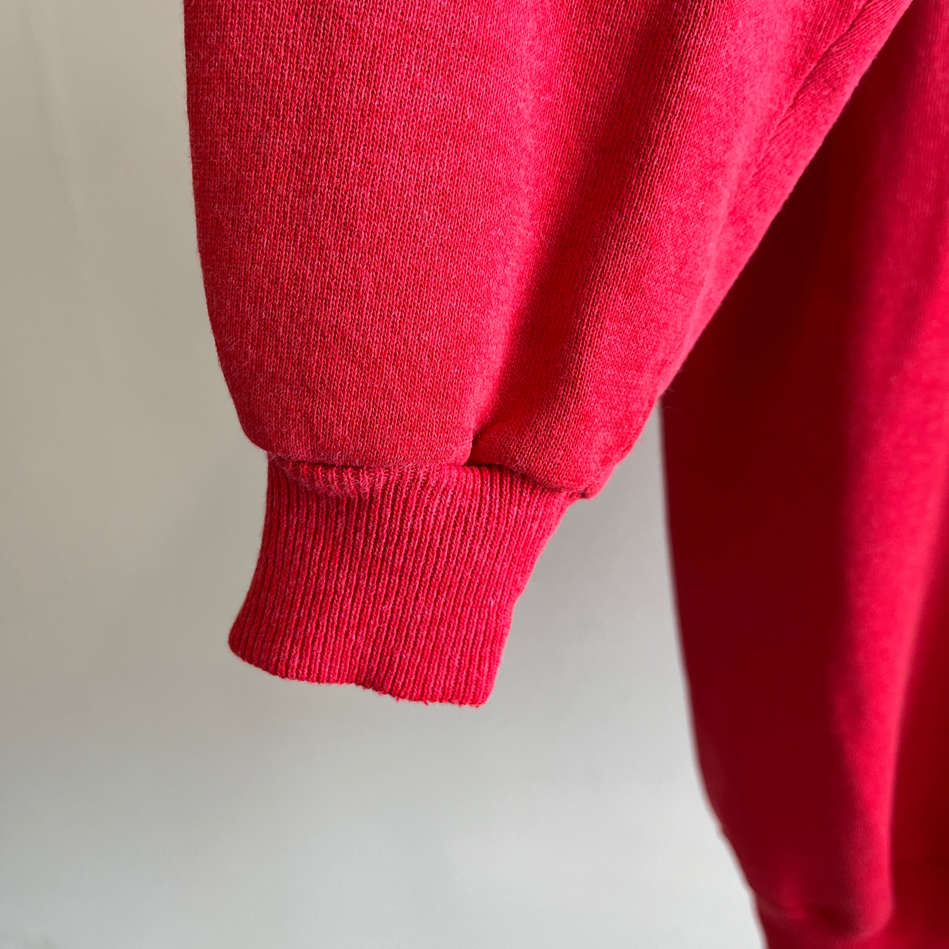 1990s Sun Faded Blank Red Raglan par Hanes Her Way