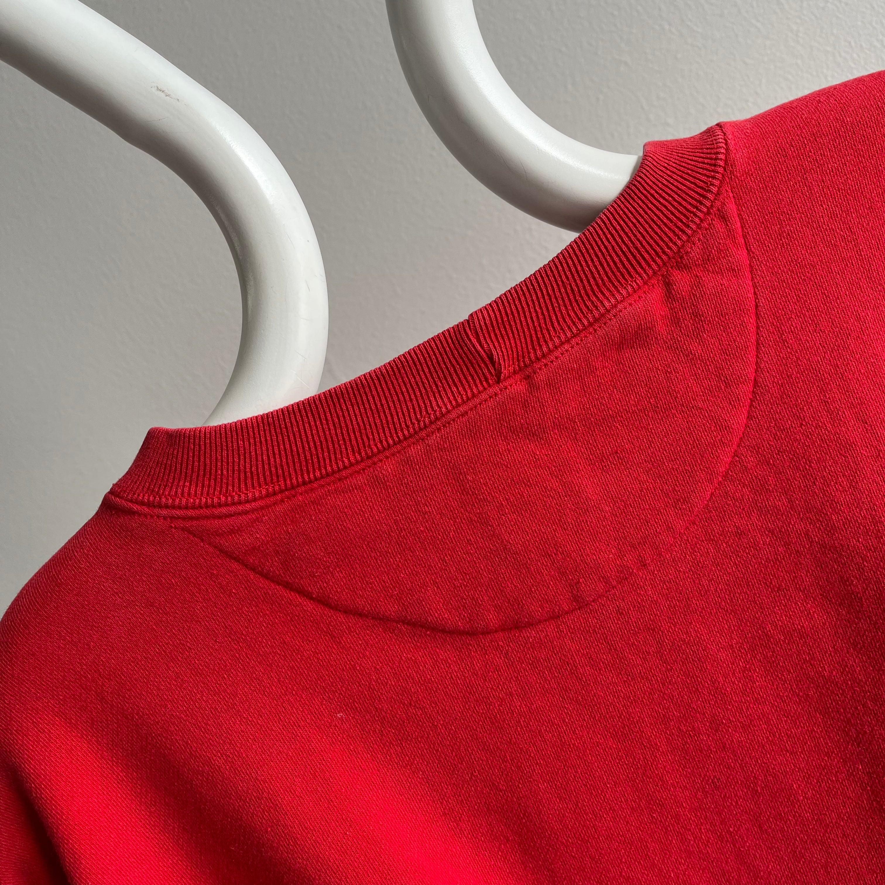 Sweat-shirt rouge Gap Single V des années 1990 100 % coton