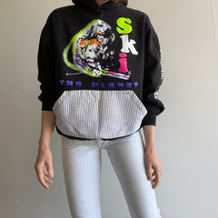 1990 Ski the Planet Unique Pullover Hoodie