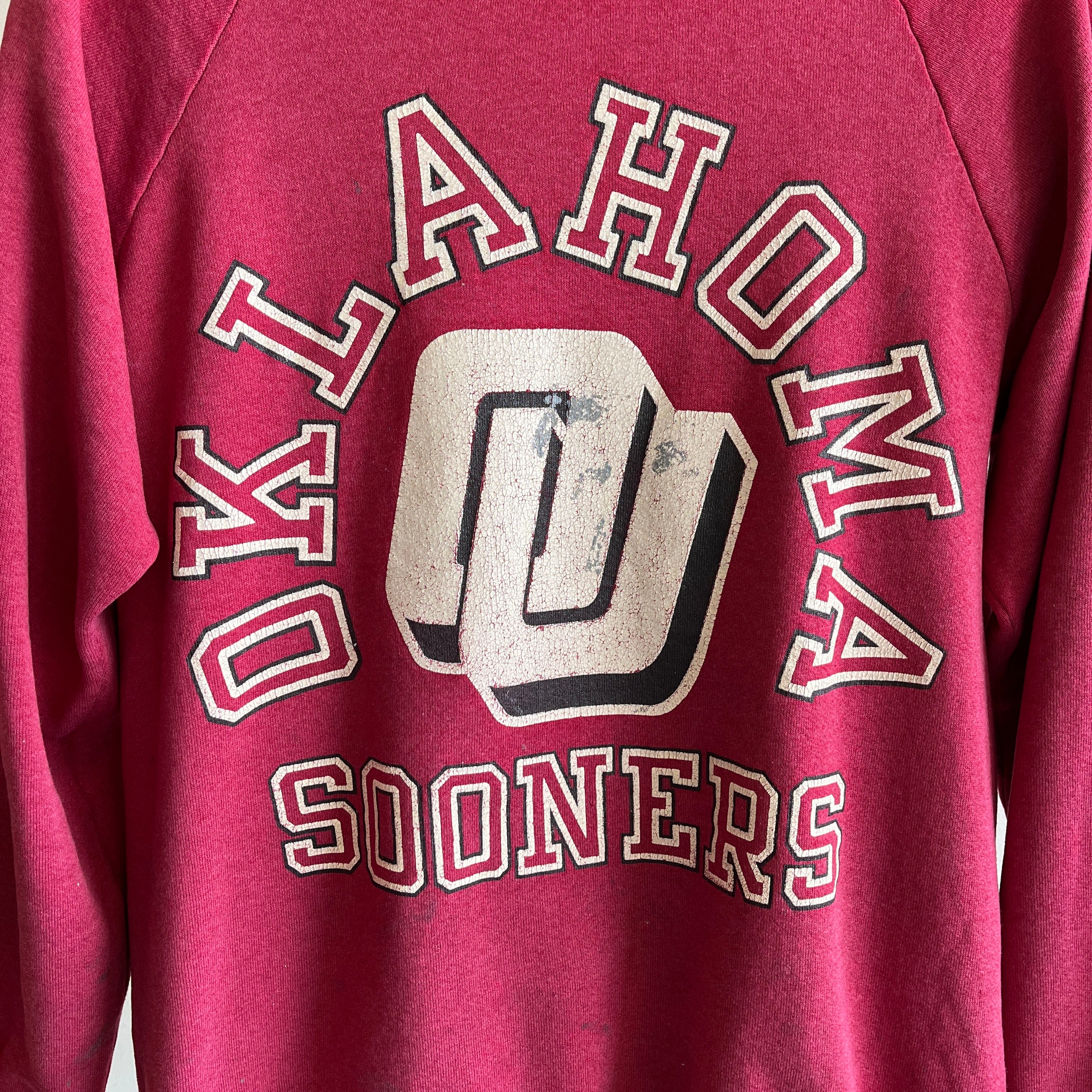 1980s Oklahoma Sooners Destroyed Sweatshirt