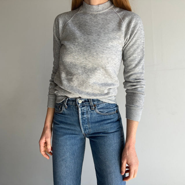 1970s Blank Gray FItted Sweatshirt by Challenger