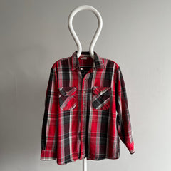 1980s Five Brothers Red, Black and White Medium Weight Cotton Flannel