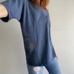 1980s Kings Road Sun Fade Stained Navy Pocket T-Shirt - THIS!!