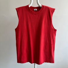1980s Red Cotton Muscle Tank by Pro Spirit