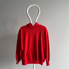 1980s Thin, Slouchy, Stained and RAD Blank Red Hoodie