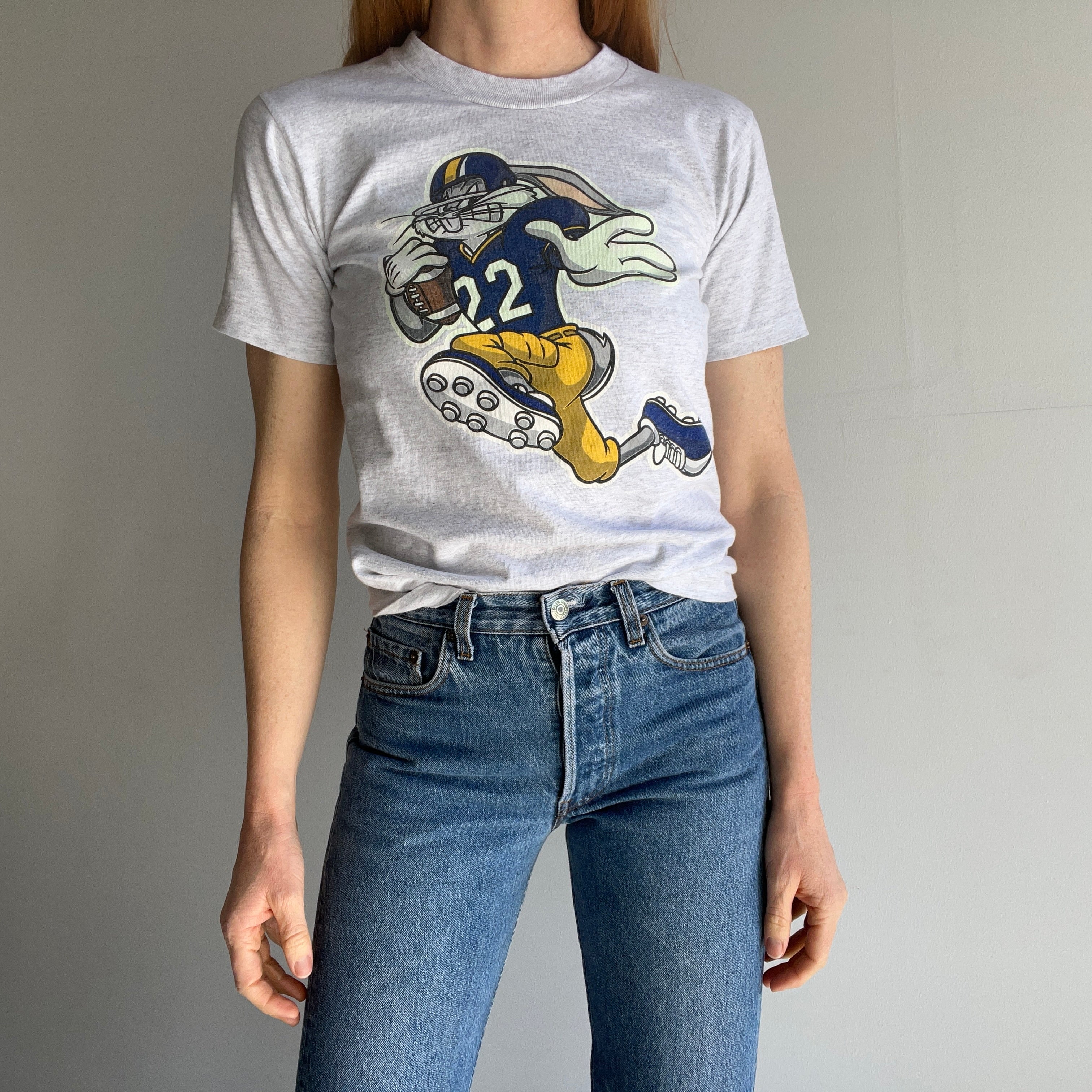 1990s Bugs Bunny Playing Football T-Shirt