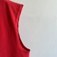 1980s Red Cotton Muscle Tank by Pro Spirit