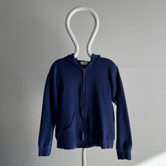 1980s Navy Zip Up Hoodie - A Good One!