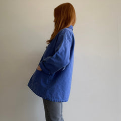 1980s Oversized Painted Stained Cotton European Chore Coat