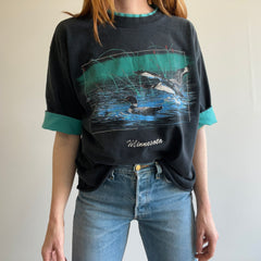 1990s Two Tone Minnesota Tourist T-Shirt with a DIY Crop