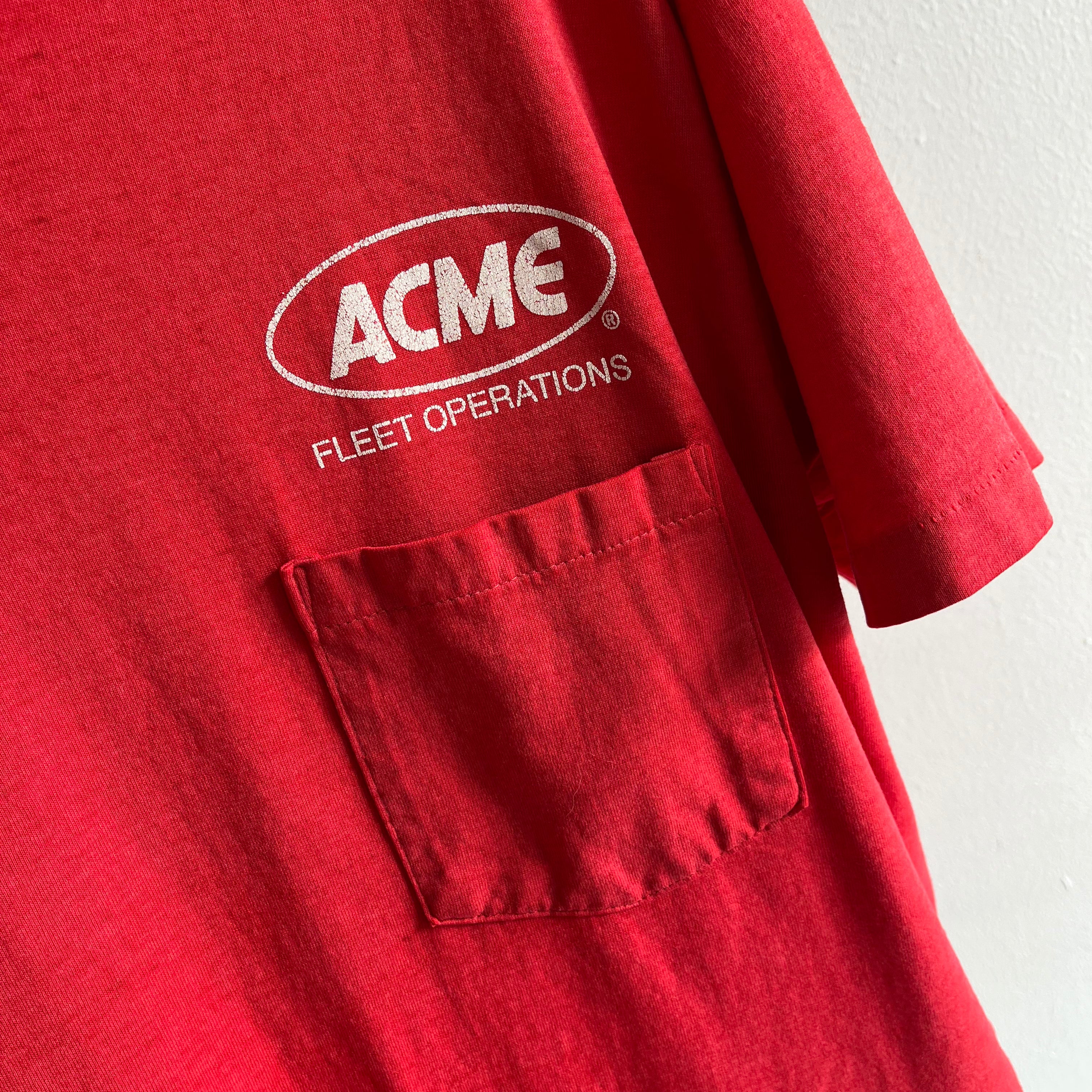 1980s Acme Fleet Operations Thinned Out Pocket T-Shirt