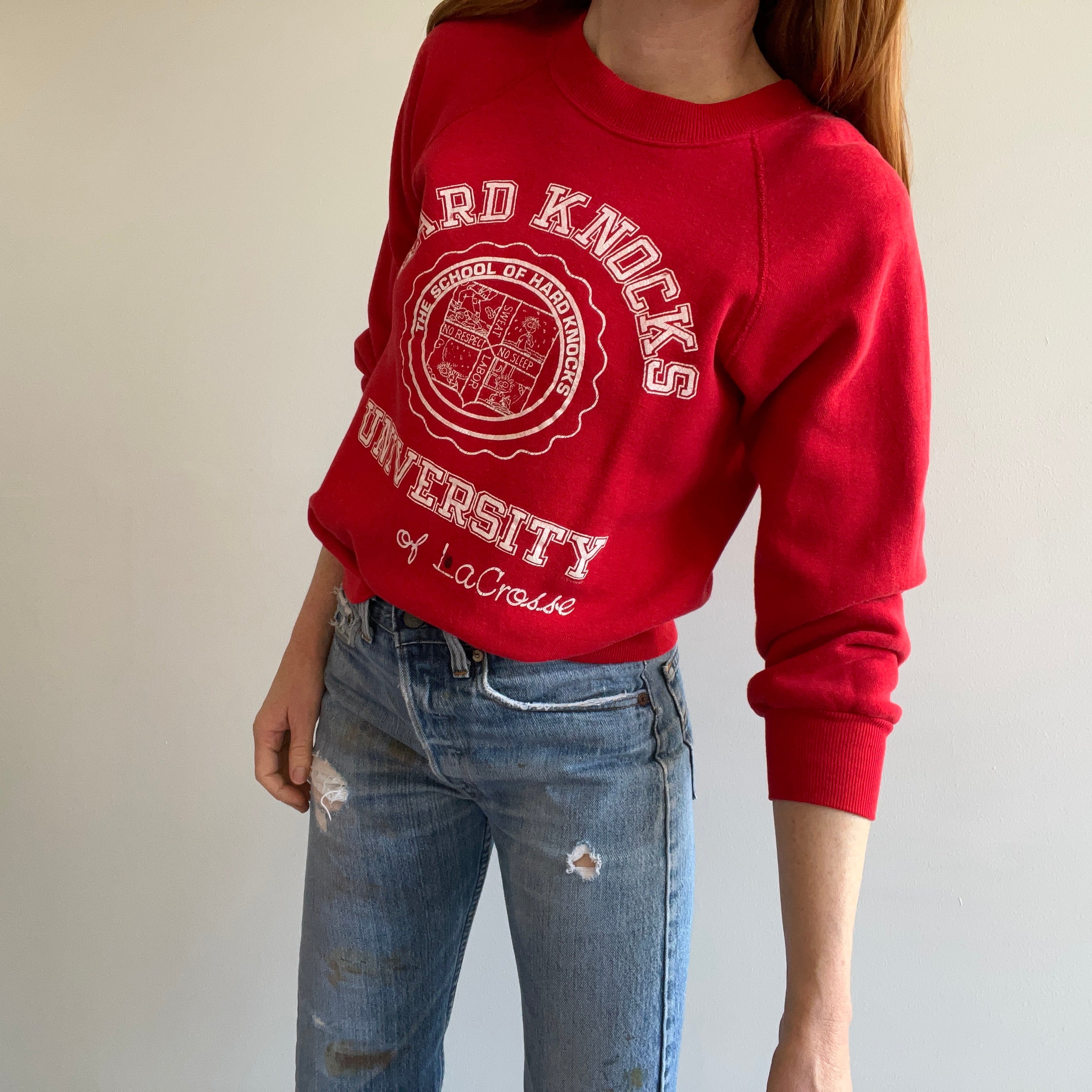 1980s Hard Knocks University of LaCrosse Sweatshirt