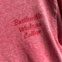 1970s Bartlesville Wesleyan College Tattered Thinned Out Ring T-Shirt