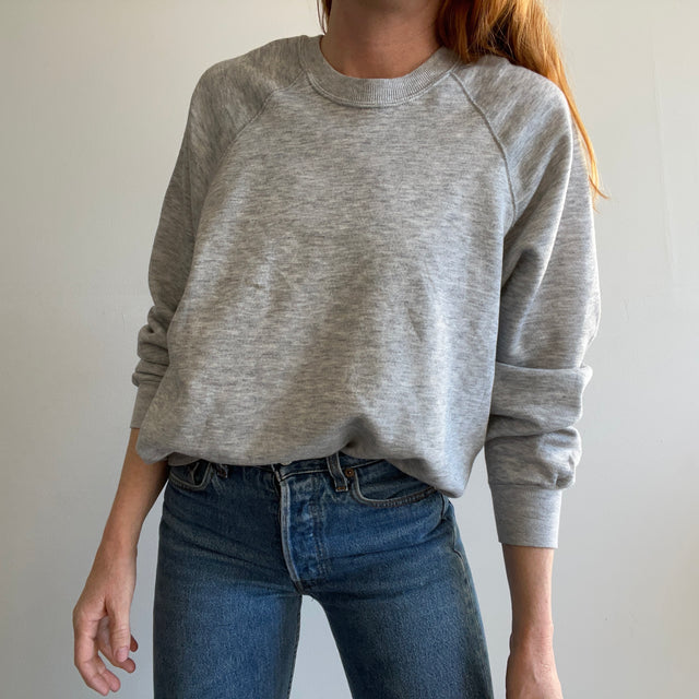 1980s Blank Gray Raglan by Bassett Walker