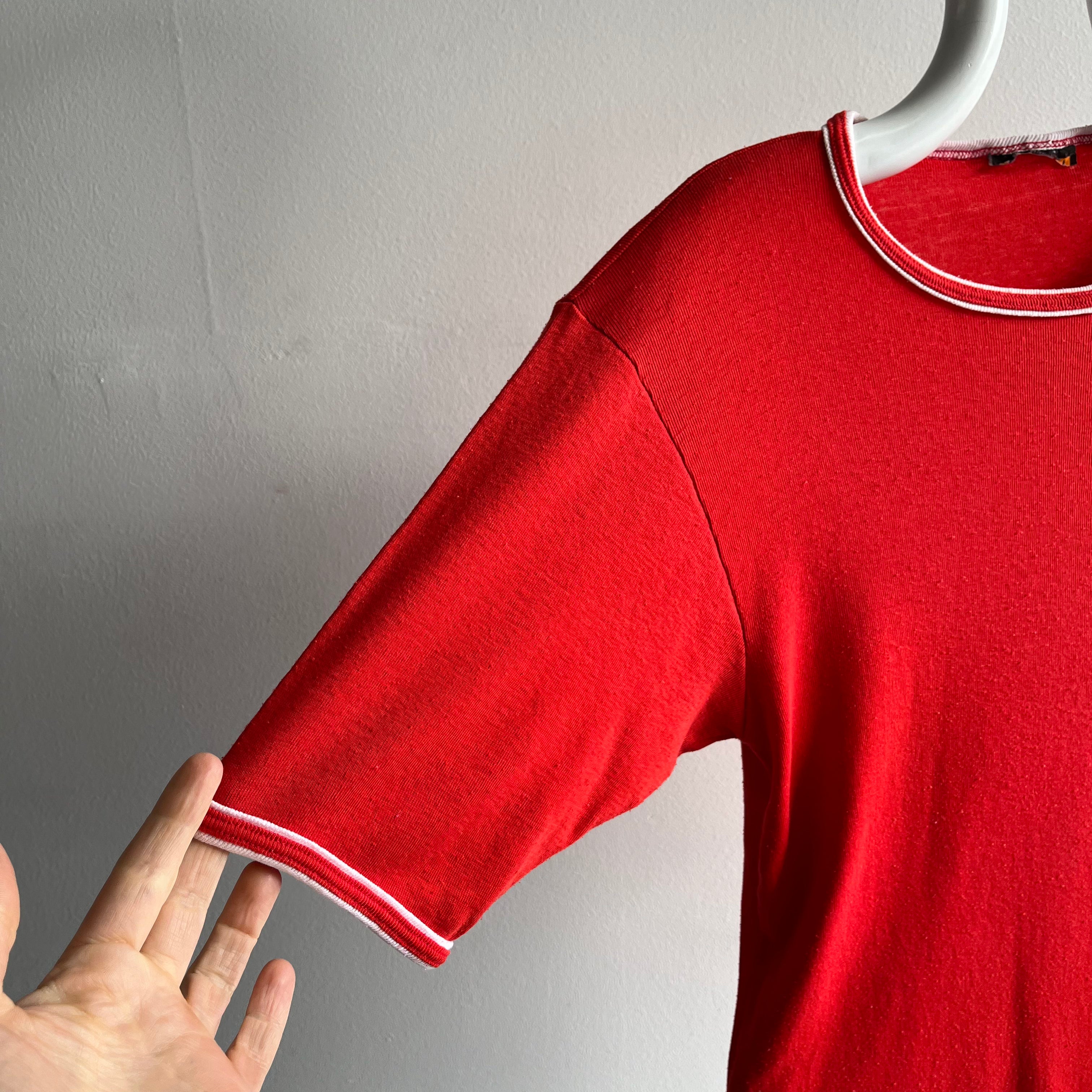 1970s Super Duper Soft and Slouchy Red Ring T-Shirt