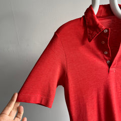 1970s Super Faded Smaller Red Pocket Polo T-Shirt