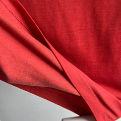 T-shirt polo à poche rouge des années 1970 super délavé