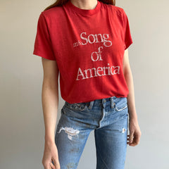 T-shirt doux et fin soyeux Song of America des années 1970/80