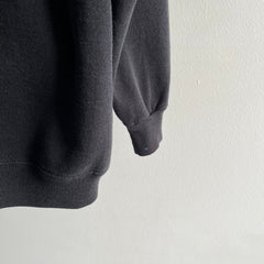 1980/90s Oversized Paint Stained Blank Faded Black Sweatshirt