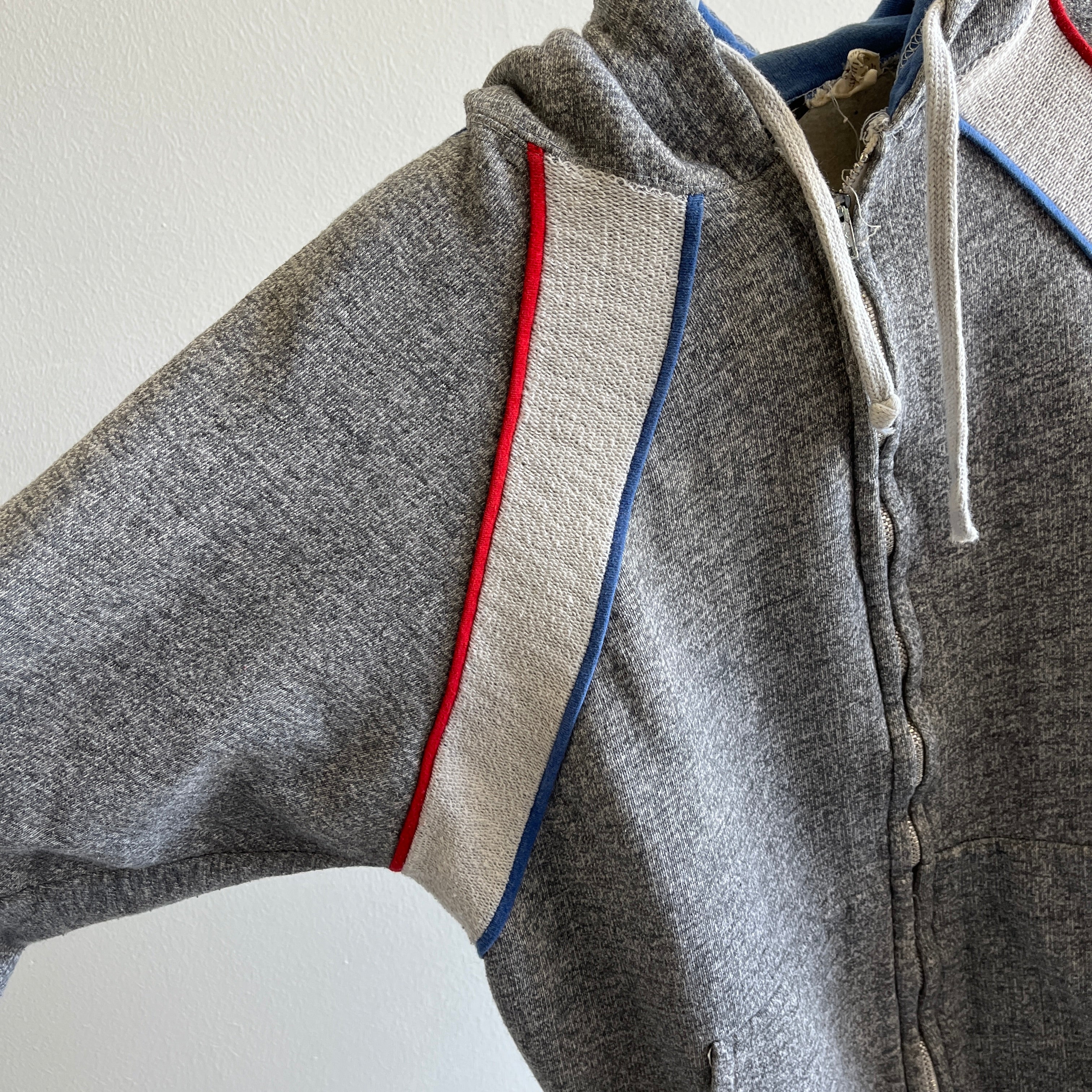 Sweat à capuche EPIC rouge, blanc, bleu et gris des années 1970 - Collection personnelle