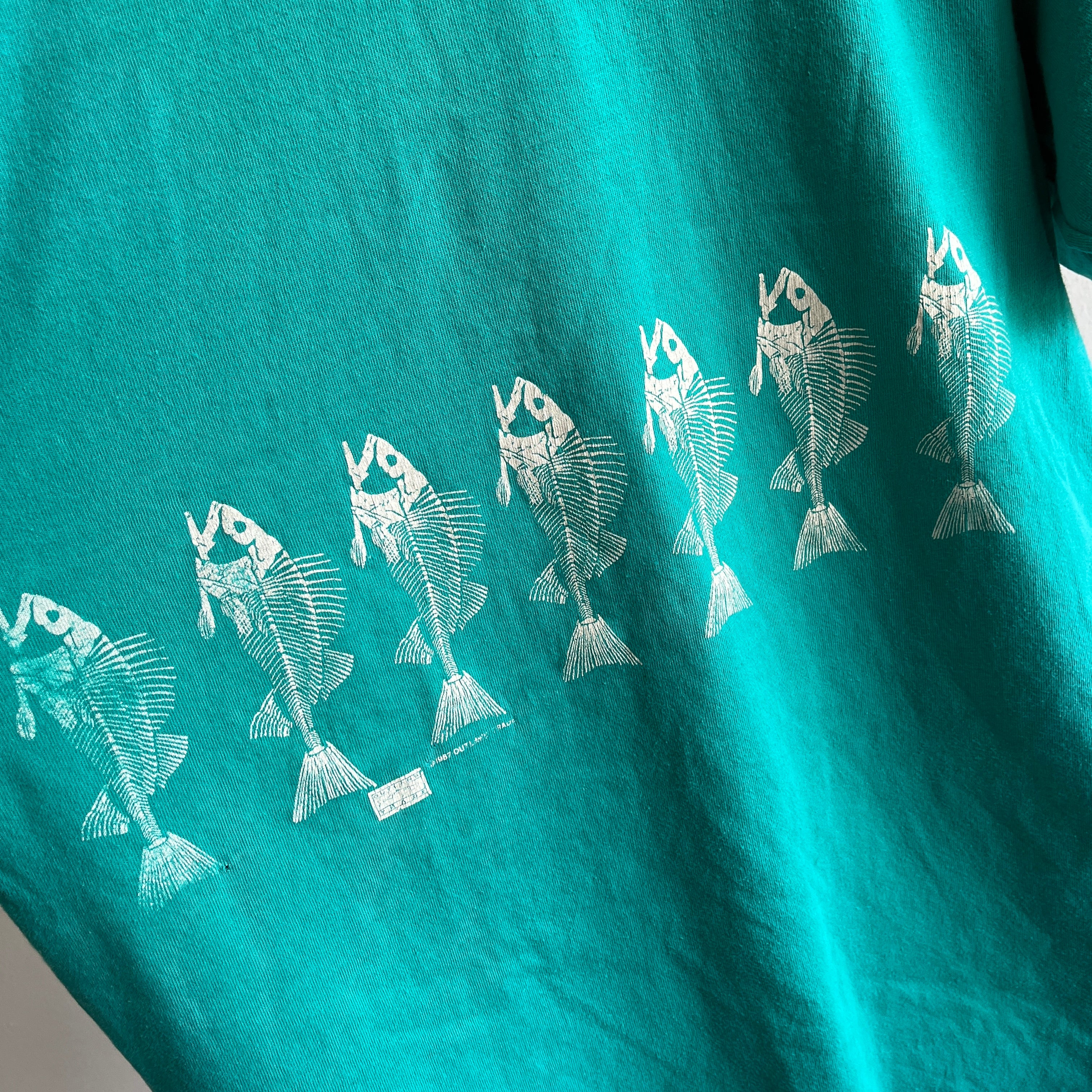 1987 Fish Bone Wrap Around Graphic T-Shirt