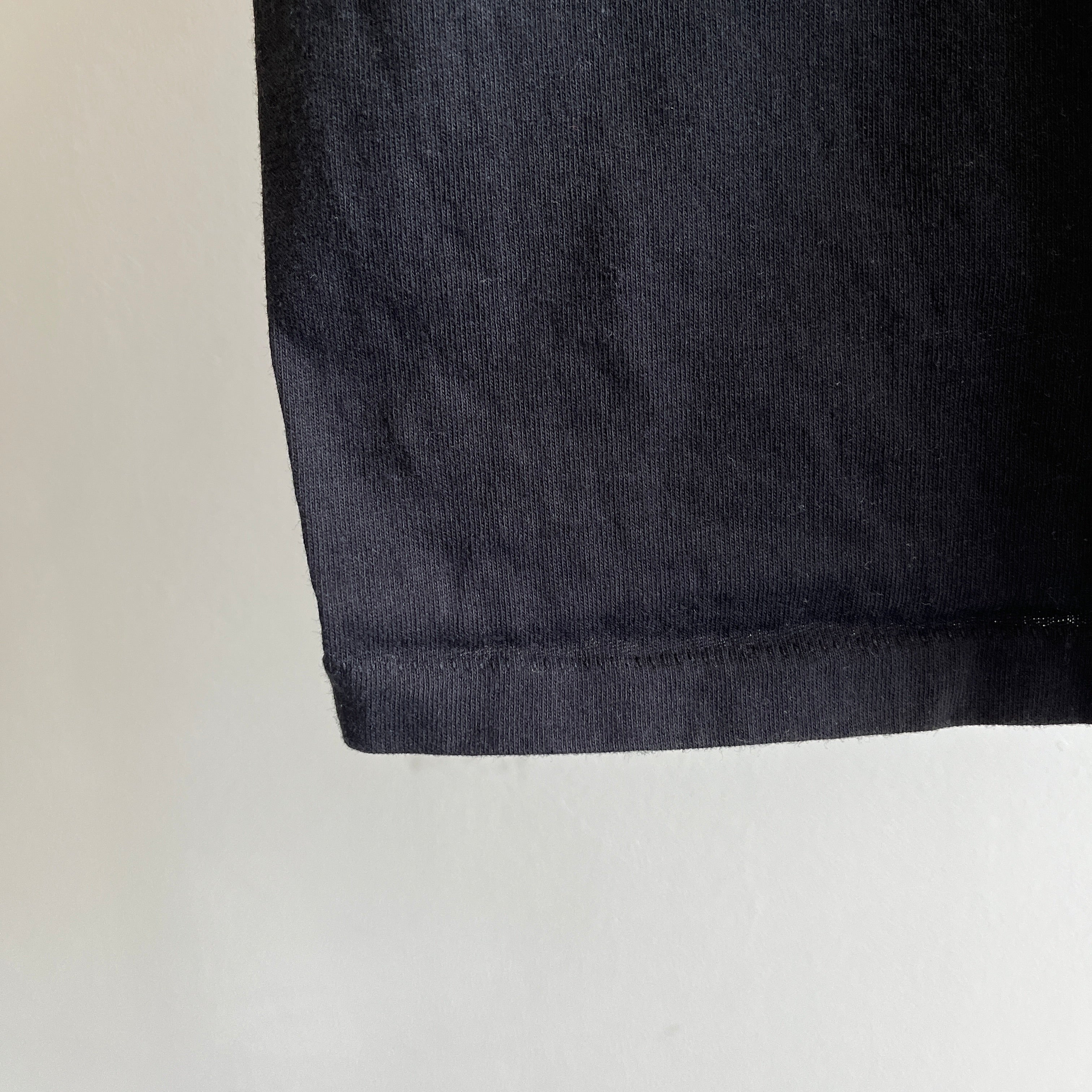 1980s Barely Worn Blank Black Single Stitch T-Shirt
