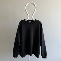 1990s Oversized Blank Black Medium Weight Sweatshirt by Wilson