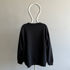 1990s Oversized Blank Black Medium Weight Sweatshirt by Wilson