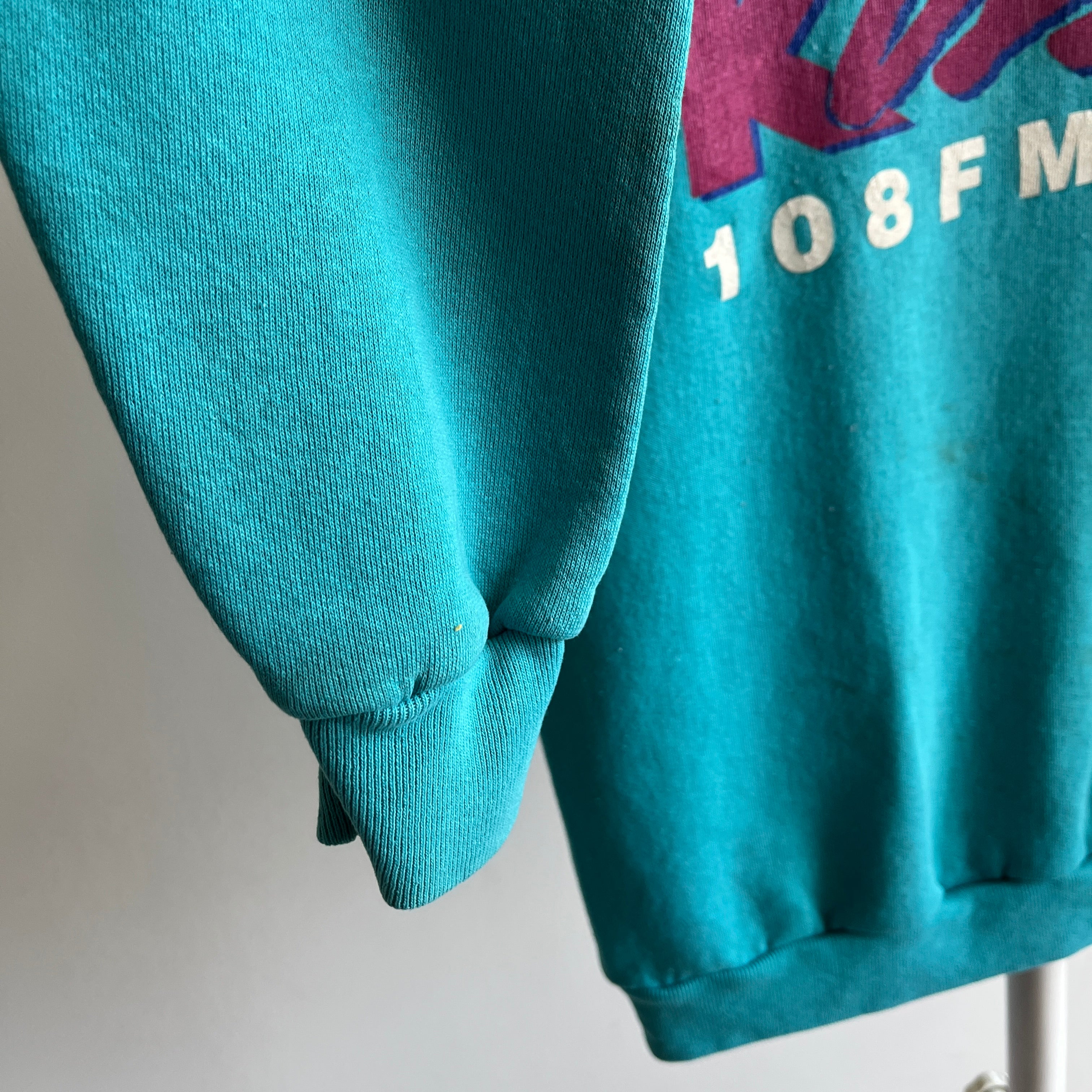 1980s KISS 108 FM - Boston - Stained Sweatshirt
