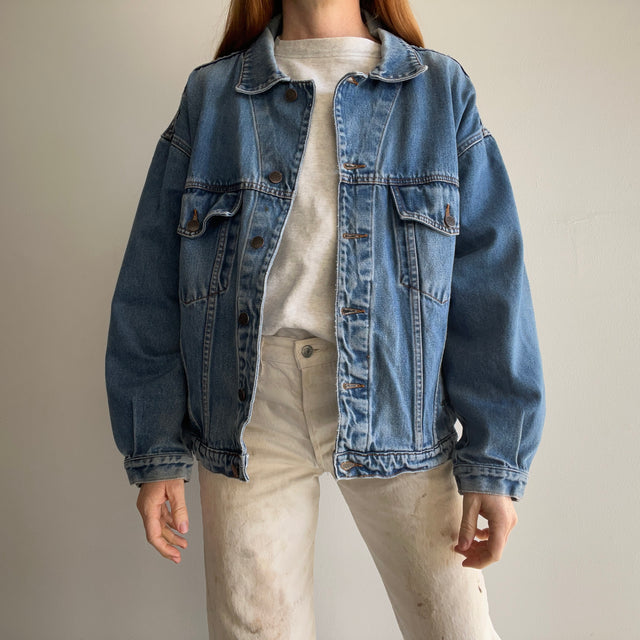 Veste en jean coupe surdimensionnée douce délavée des années 1990