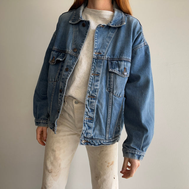 Veste en jean coupe surdimensionnée douce délavée des années 1990