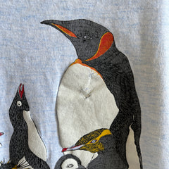 1980s Cal Cru Penguin Front and Back Sturdy Cotton T-Shirt