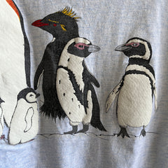 1980s Cal Cru Penguin Front and Back Sturdy Cotton T-Shirt
