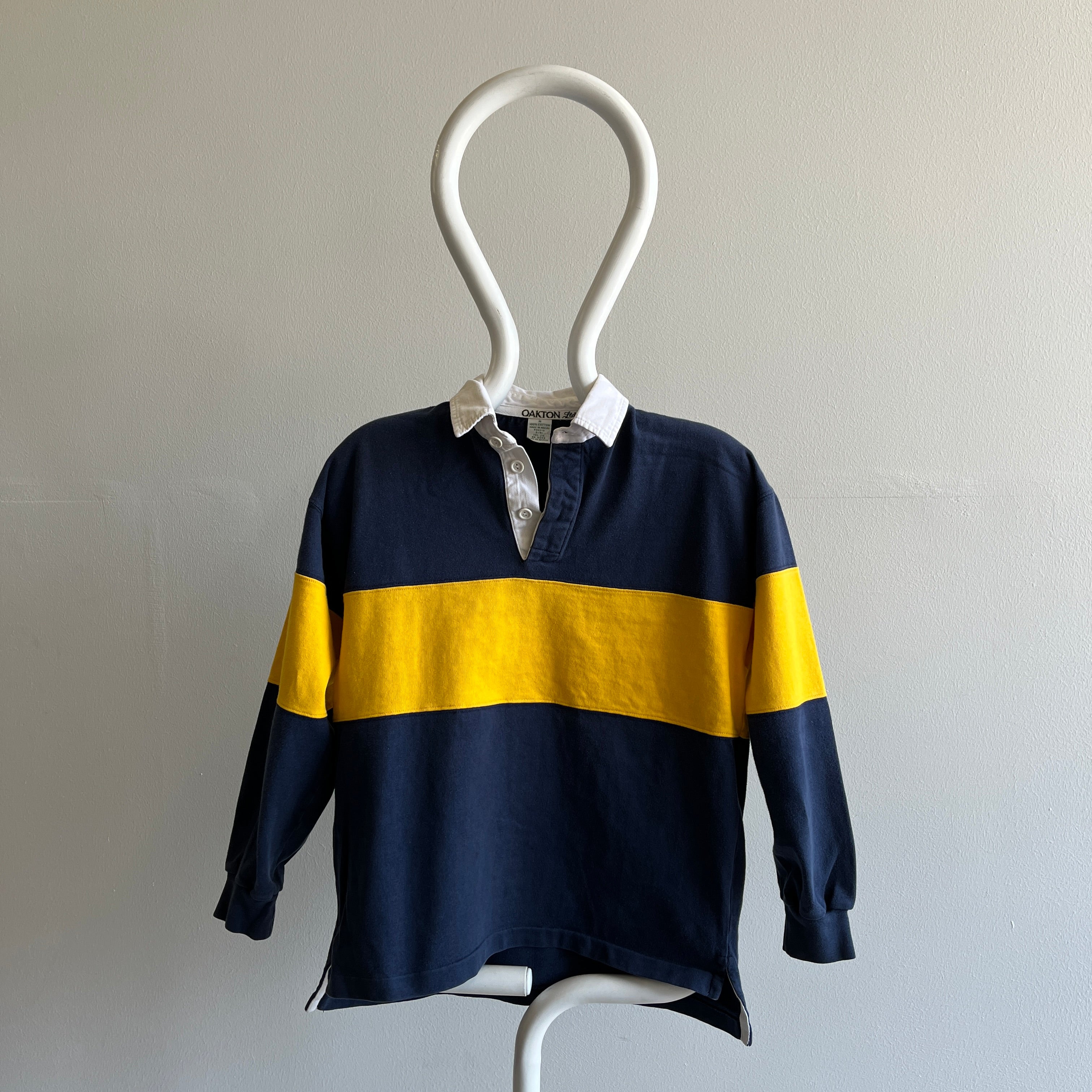 1990s Navy and Yellow Rugby Shirt