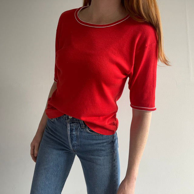 1970s Super Duper Soft and Slouchy Red Ring T-Shirt