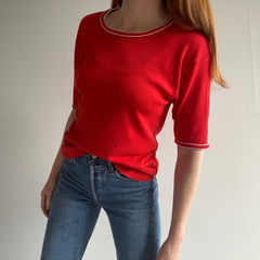 T-shirt à anneau rouge Super Duper des années 1970, doux et souple
