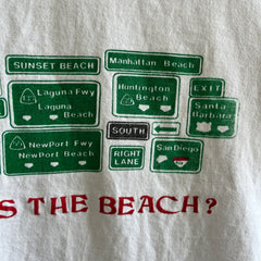 Où est la plage des années 1980/90 - T-shirt touristique de Los Angeles