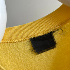 Sweat-shirt raglan vierge jaune pastel des années 1970/80