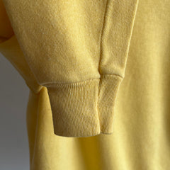 Sweat-shirt raglan vierge jaune pastel des années 1970/80