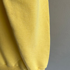 Sweat-shirt raglan vierge jaune pastel des années 1970/80