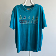 T-shirt surdimensionné New Port Rhode Island des années 1990 complètement battu