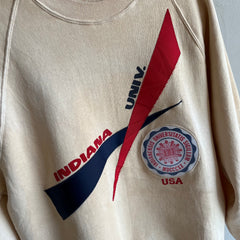 1970s Epic Aged to Ecru Indiana University Sweatshirt by Collegiate Pacific !!!