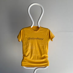 T-shirt Gettysburg Tourist des années 1970 en jaune moutarde
