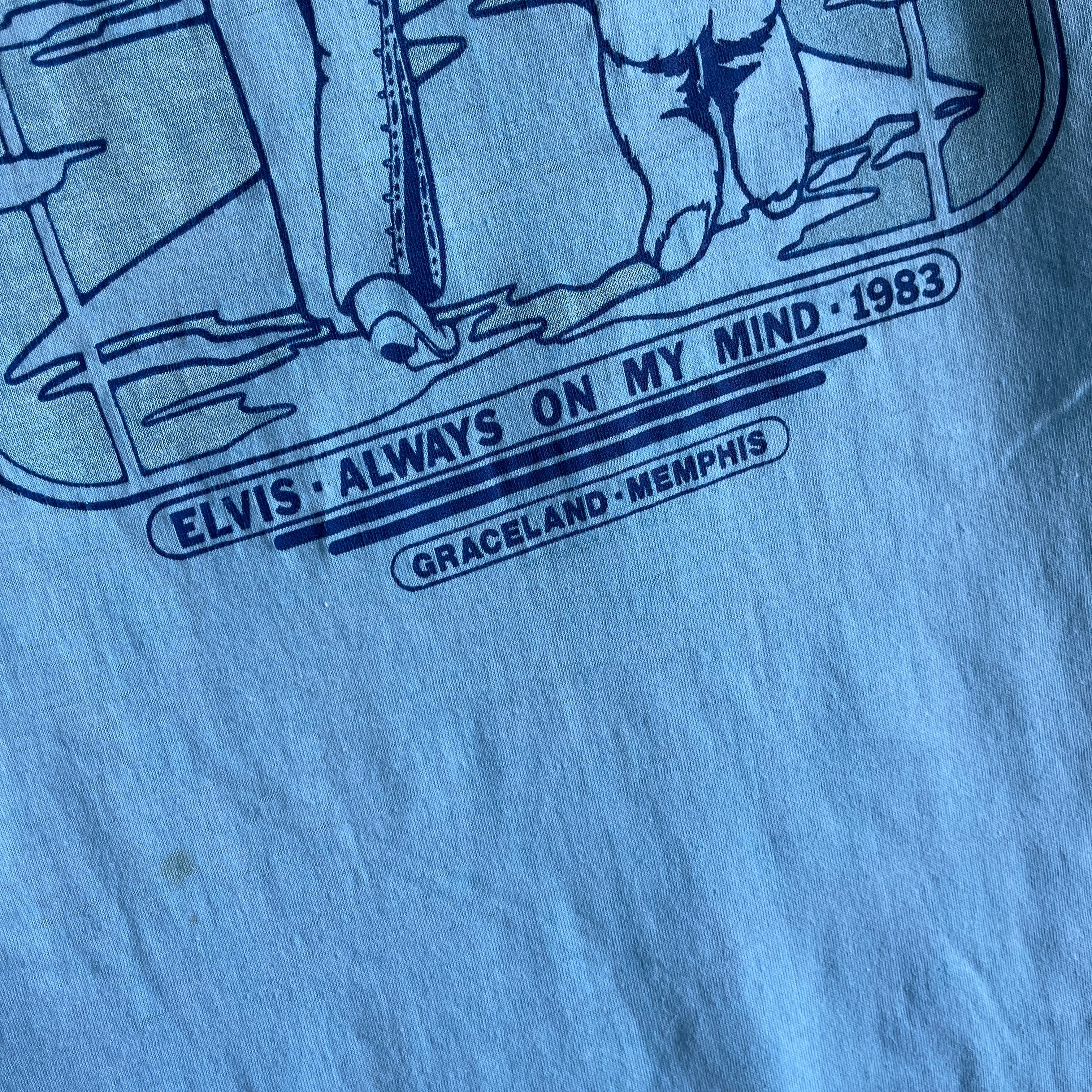 1983 Elvis - Always on My Mind - Graceland, Memphis Baseball T-Shirt