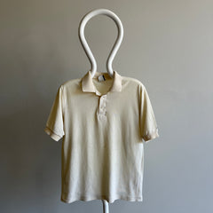 1970/80s Off White Lee Brand Soft Polo w Taches