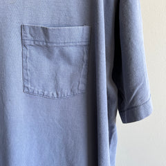 T-shirt en coton gris bleu vierge XXL des années 1990