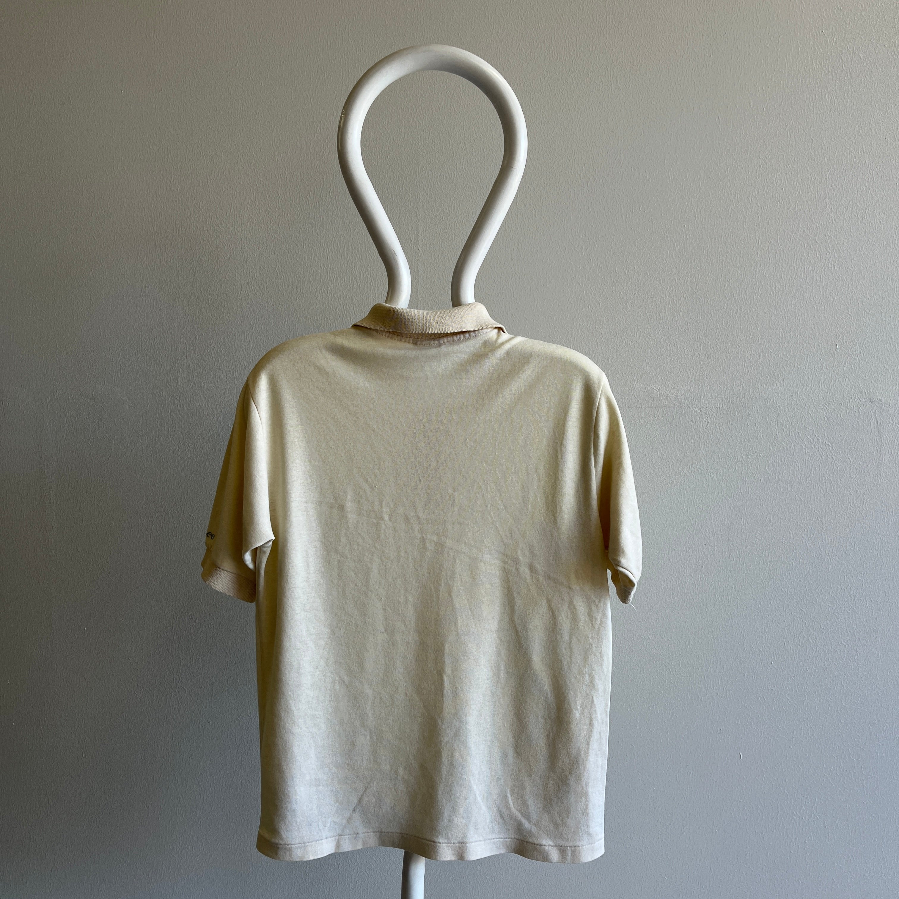 1970/80s Off White Lee Brand Soft Polo w Stains