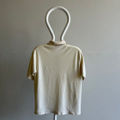 1970/80s Off White Lee Brand Soft Polo w Taches