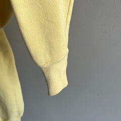 1980s Buttery Yellow Blank Raglan Sweatshirt - oh my